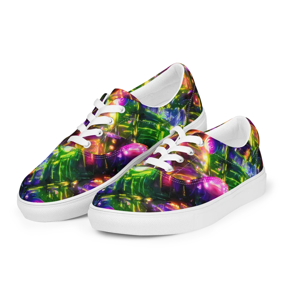 Lacquered Wilds on Men's Lace-Up Canvas Shoes — Left Front