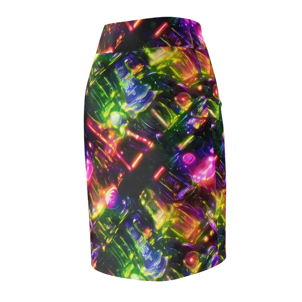 Lacquered Wilds on Pencil Skirt — Back Side