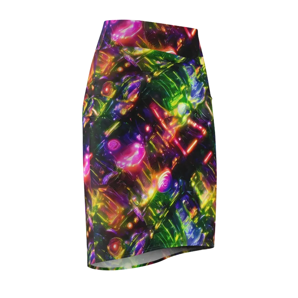 Lacquered Wilds on Pencil Skirt — Front Side