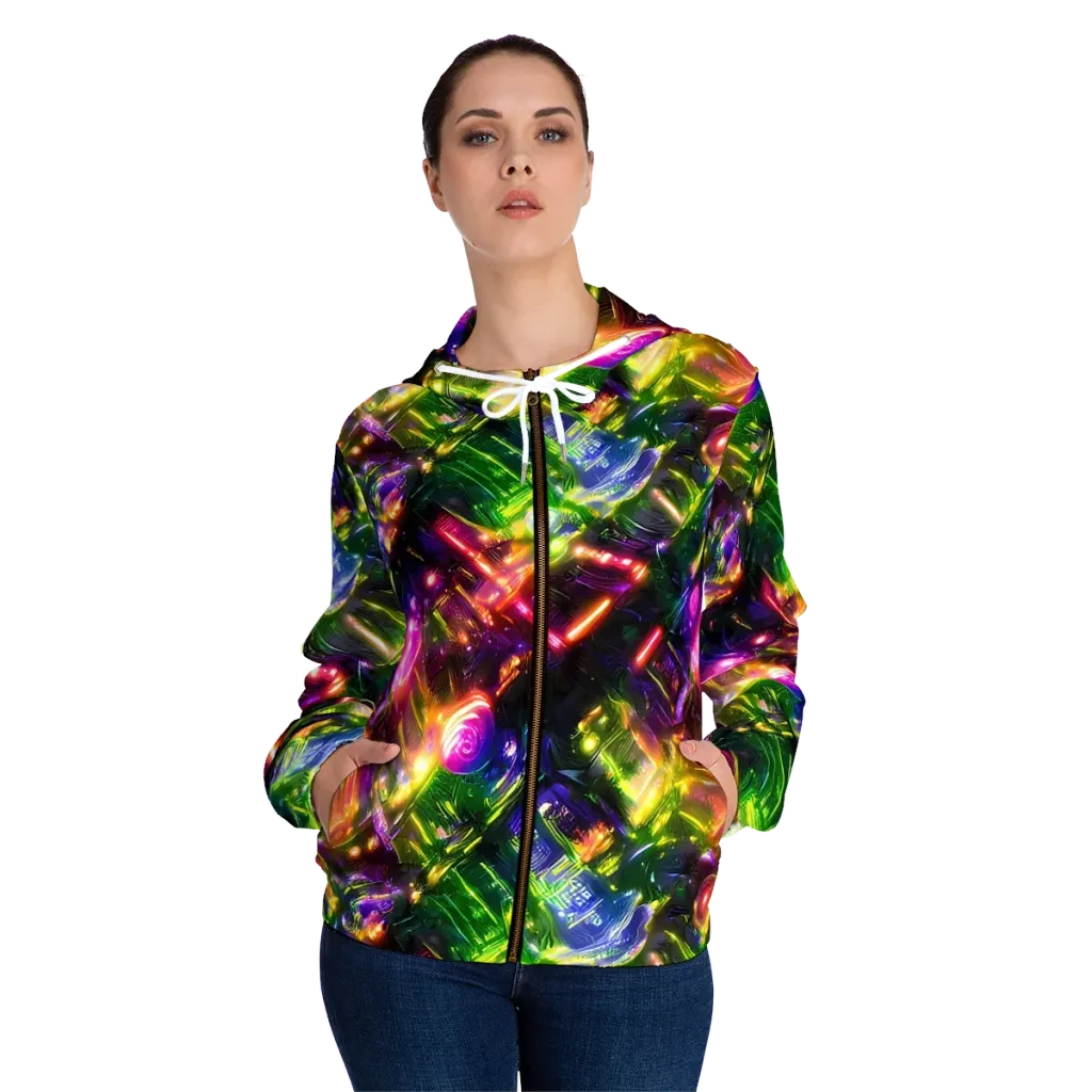 Lacquered Wilds on Women's Full-Zip Hoodie — Front On Person