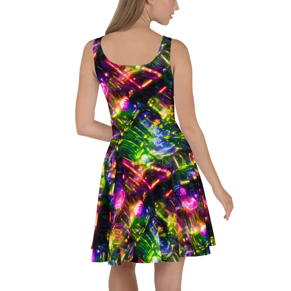 Lacquered Wilds on Skater Dress — Back