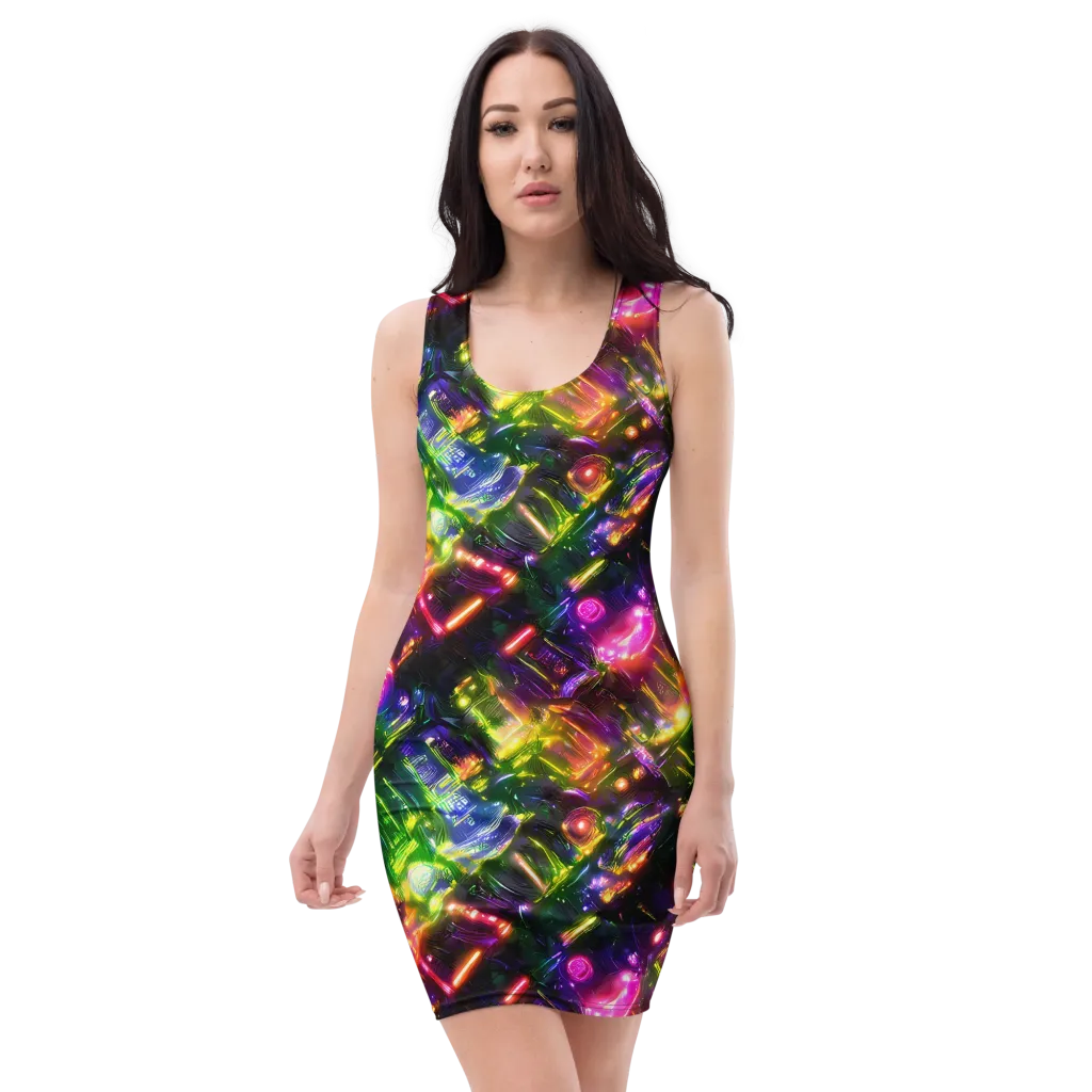 Lacquered Wilds on Bodycon Dress — Front