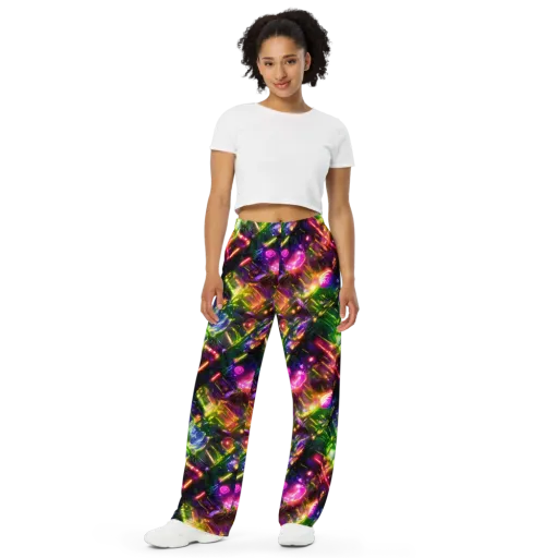 Lacquered Wilds on a Wide-Leg Pants