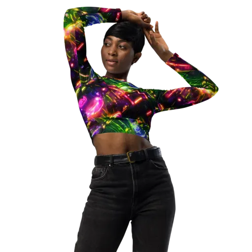 Lacquered Wilds on a Long Sleeve Crop Top
