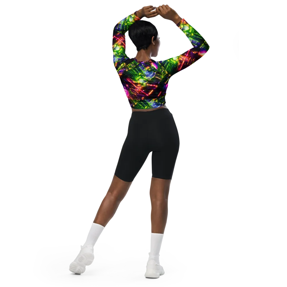 Lacquered Wilds on Long Sleeve Crop Top — Back