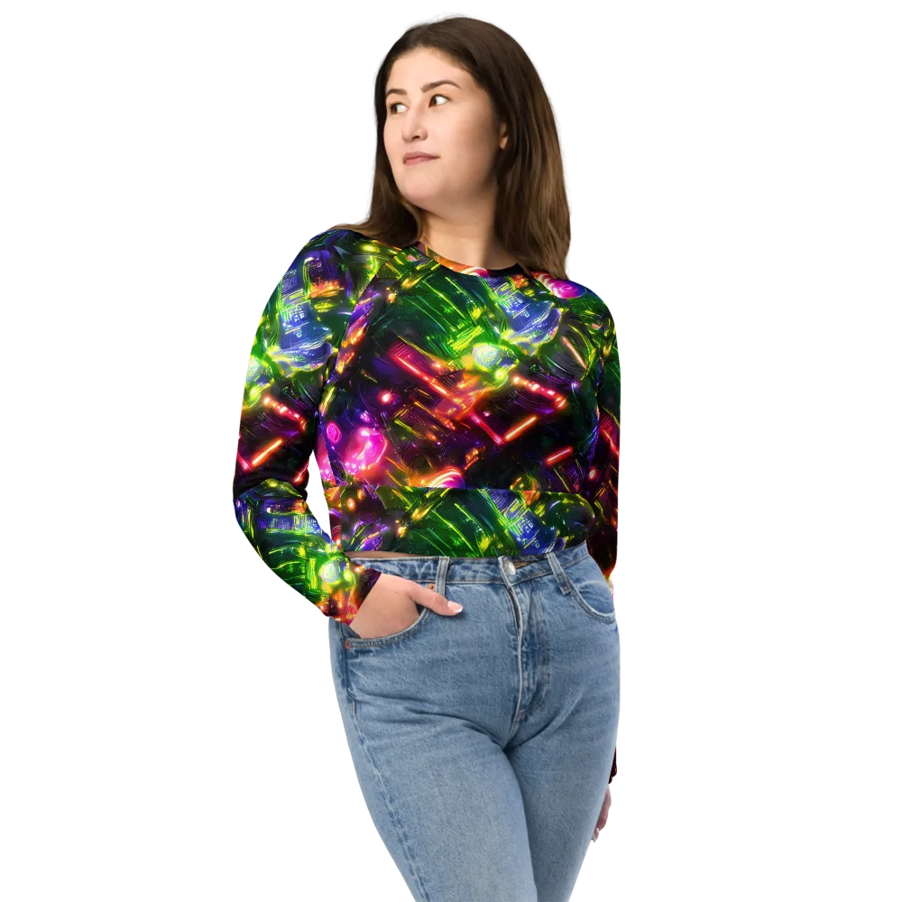 Lacquered Wilds on Long Sleeve Crop Top — Front