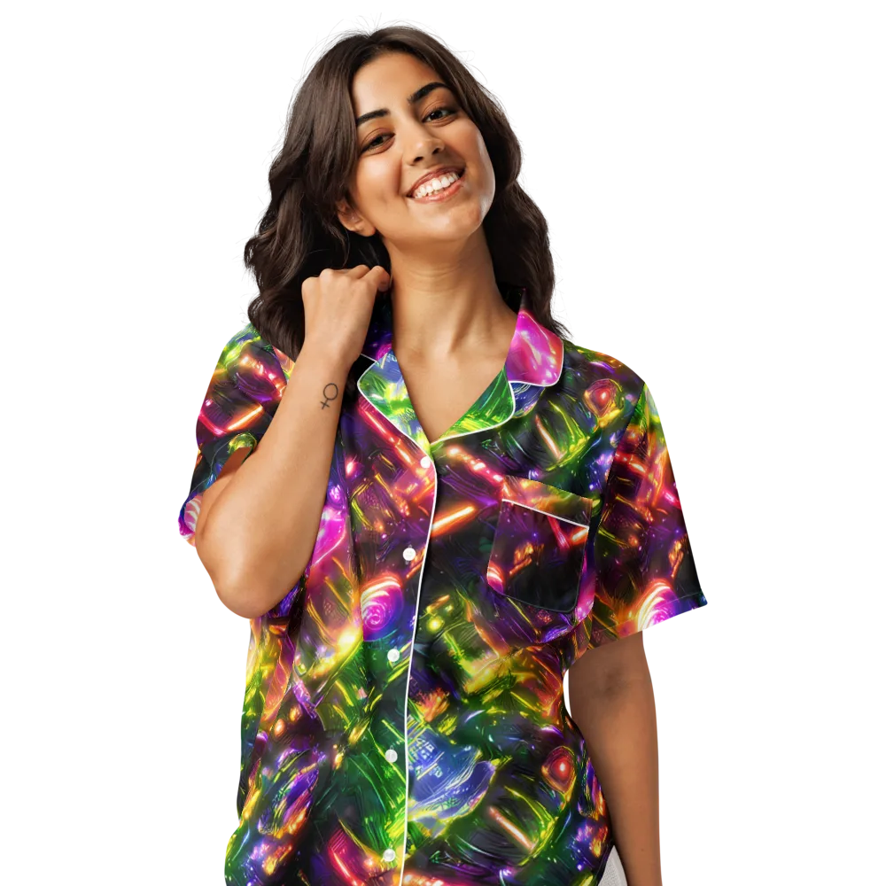 Lacquered Wilds on Women's Short Sleeve Pajama Top — Front