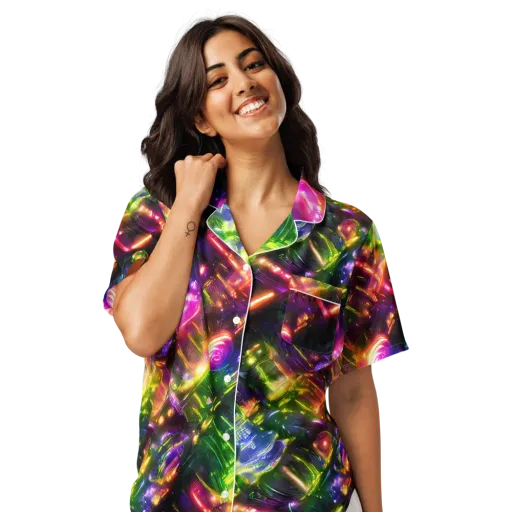 Lacquered Wilds on a Women's Short Sleeve Pajama Top