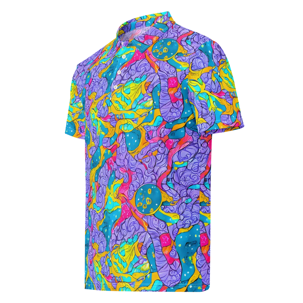 Lavender Lightning on Men's Slim Fit Polo Shirt — Left Front