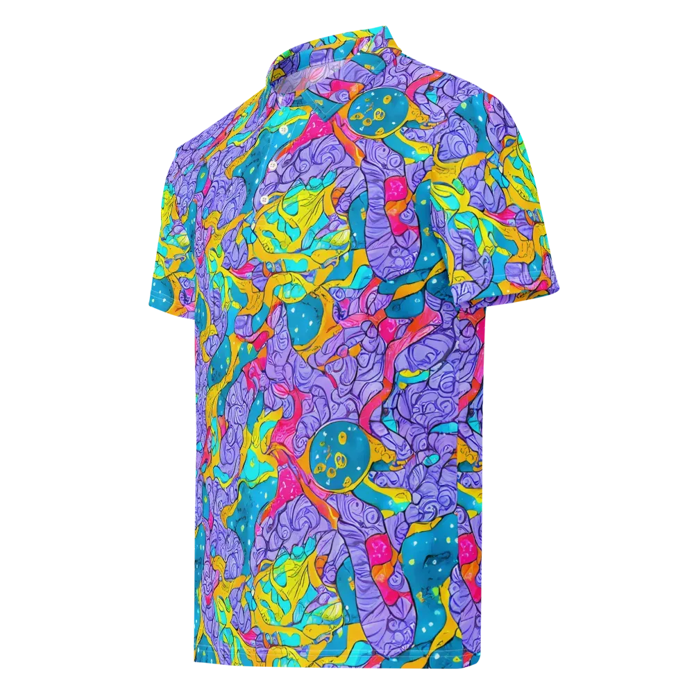 Lavender Lightning on Men's Slim Fit Polo Shirt — Left Front