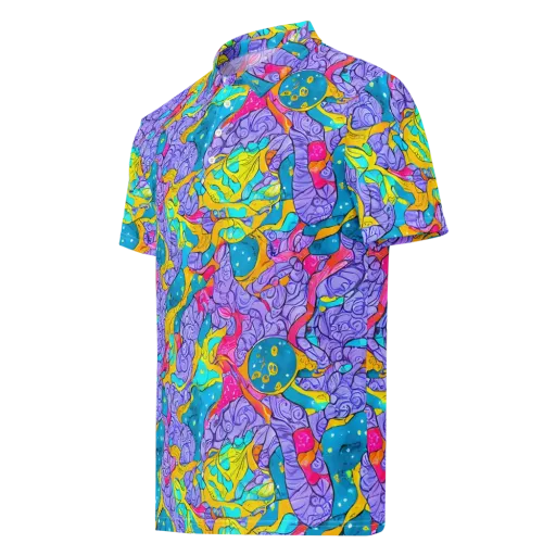 Lavender Lightning on a Men's Slim Fit Polo Shirt