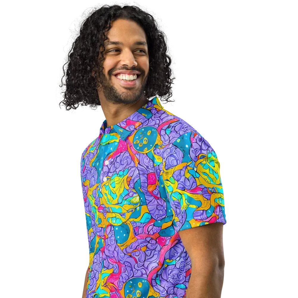 Lavender Lightning on Men's Slim Fit Polo Shirt — Left Front