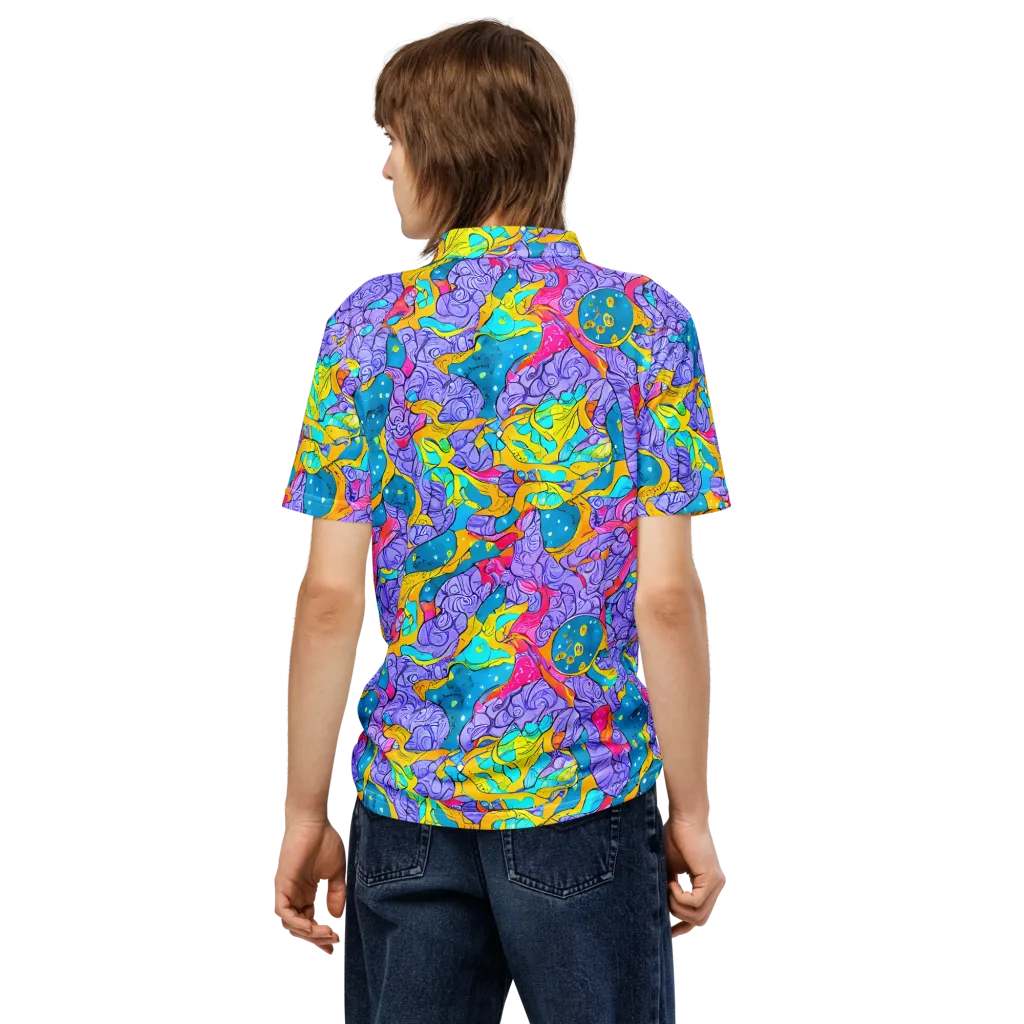 Lavender Lightning on Men's Slim Fit Polo Shirt — Back