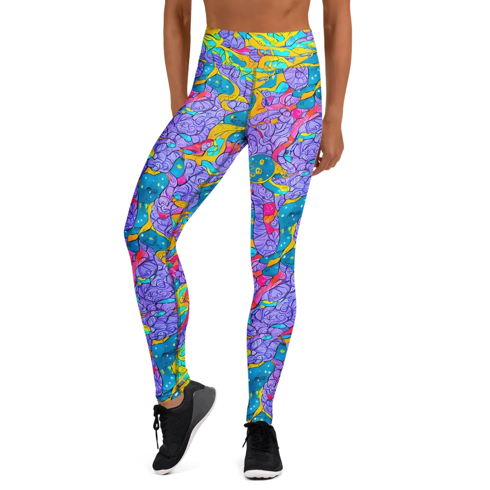 Lavender Lightning on Yoga Leggings — Front