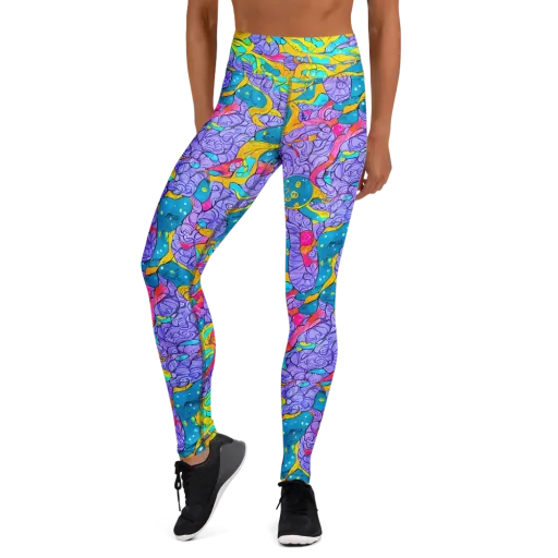 Lavender Lightning on a Yoga Leggings