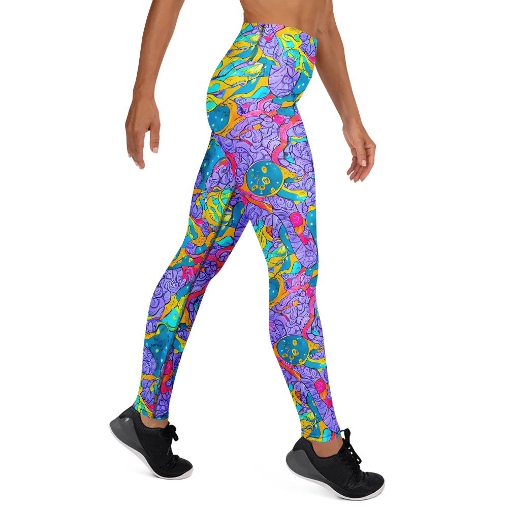 Lavender Lightning on Yoga Leggings — Right
