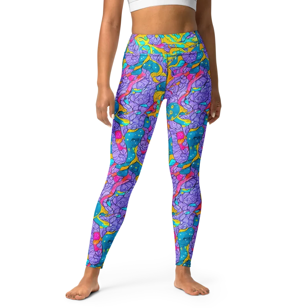 Lavender Lightning on Yoga Leggings — Front