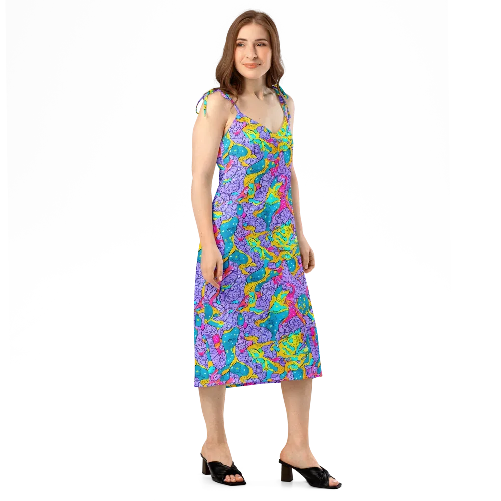 Lavender Lightning on Slip Dress — Right Front