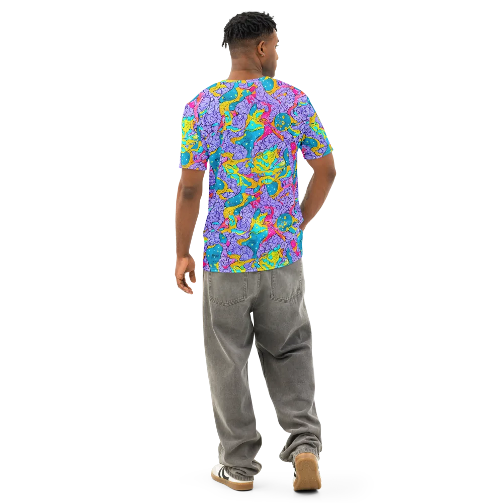 Lavender Lightning on Men's Cotton Crew Neck T-Shirt — Back