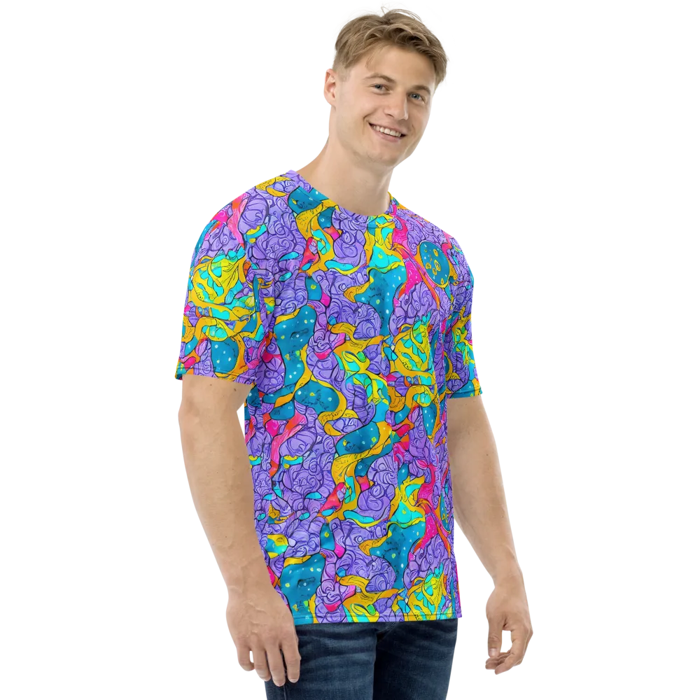 Lavender Lightning on Men's Crew Neck T-Shirt — Right