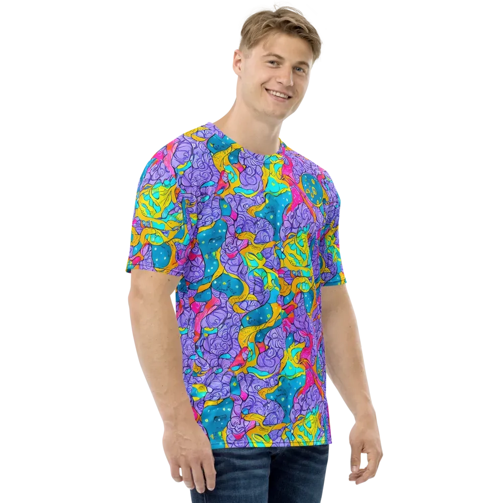 Lavender Lightning on Men's Crew Neck T-Shirt — Right
