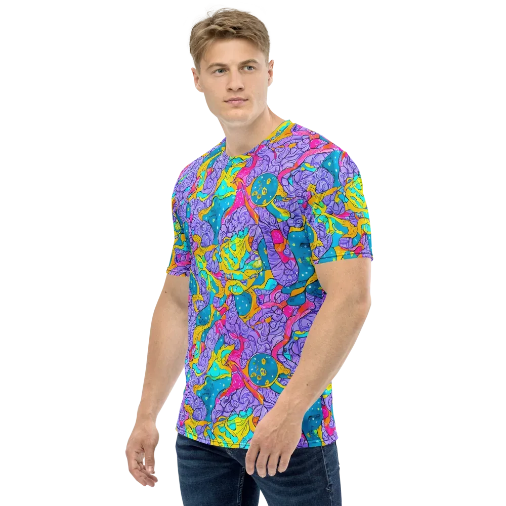 Lavender Lightning on Men's Crew Neck T-Shirt — Left
