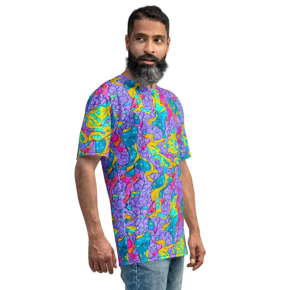 Lavender Lightning on Men's Crew Neck T-Shirt — Right