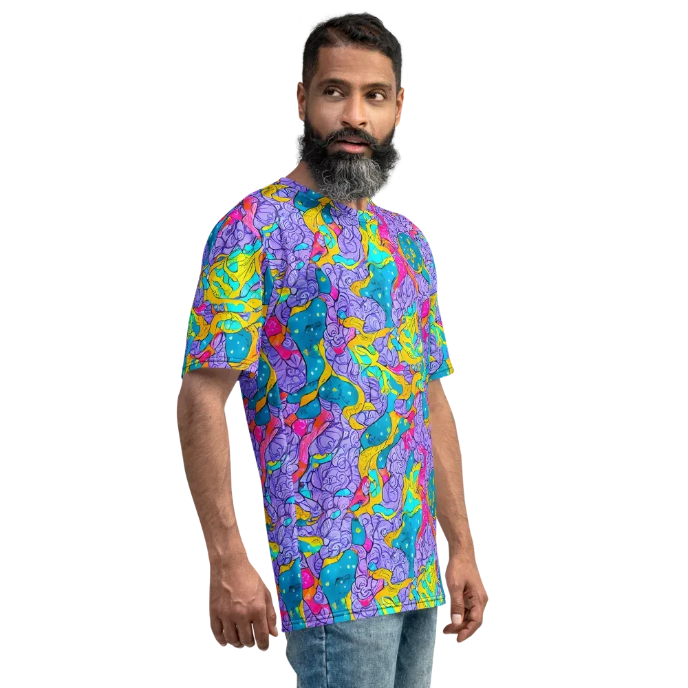 Lavender Lightning on Men's Crew Neck T-Shirt — Right