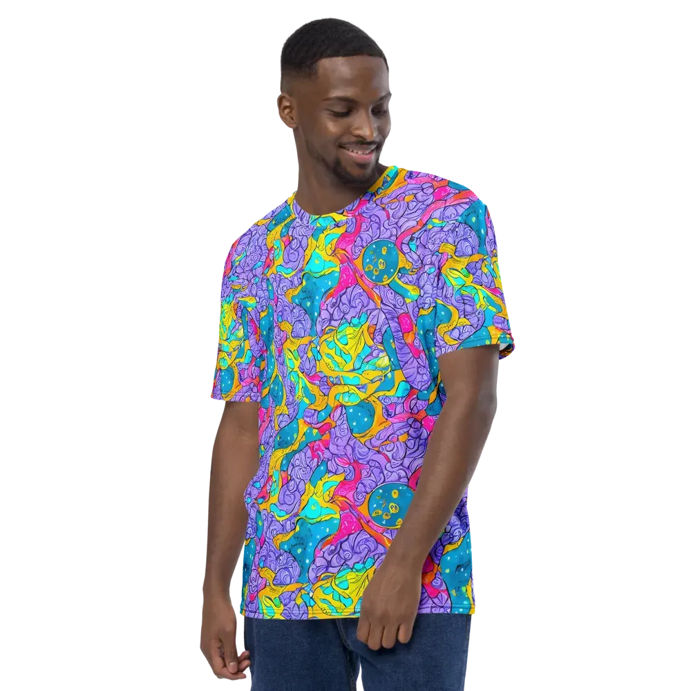 Lavender Lightning on Men's Crew Neck T-Shirt — Left