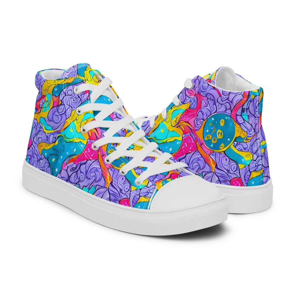 Lavender Lightning on Men's High Top Canvas Shoes — Right