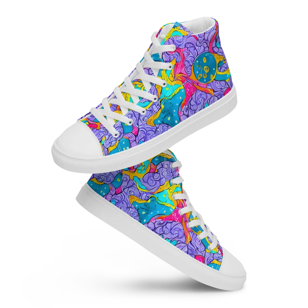 Lavender Lightning on Men's High Top Canvas Shoes — Front