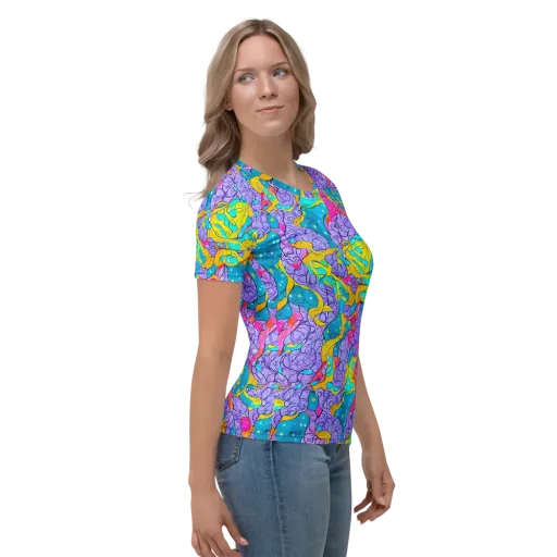 Lavender Lightning on a Women's Crew Neck T-Shirt