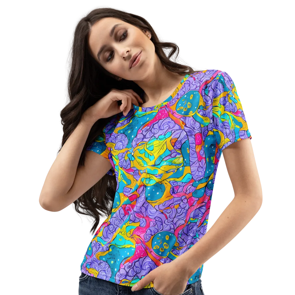 Lavender Lightning on Women's Crew Neck T-Shirt — Left Front