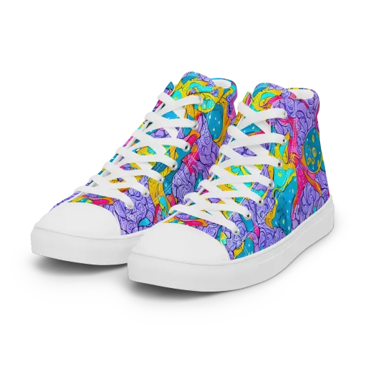 Lavender Lightning on a Women's High Top Canvas Shoes