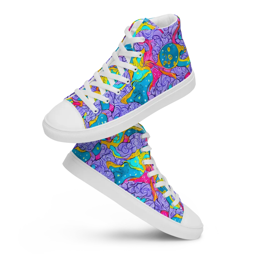 Lavender Lightning on Women's High Top Canvas Shoes — Front