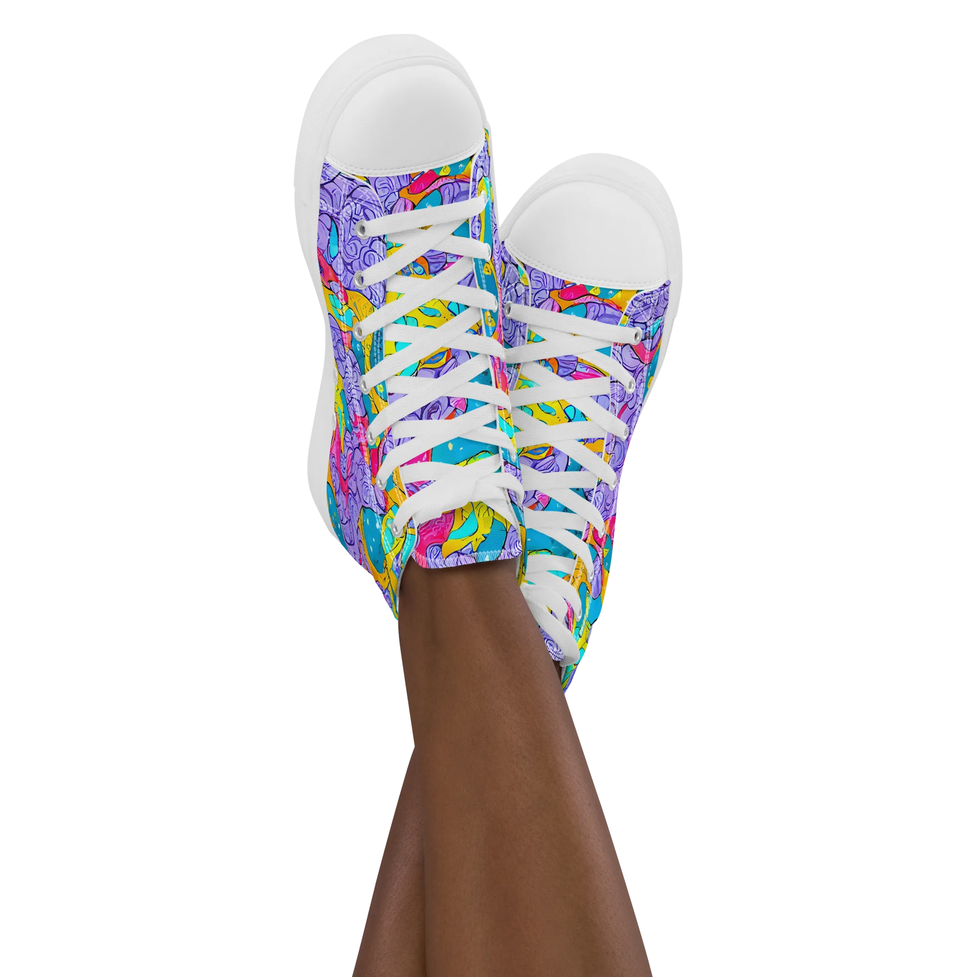 Lavender Lightning on Women's High Top Canvas Shoes — Front