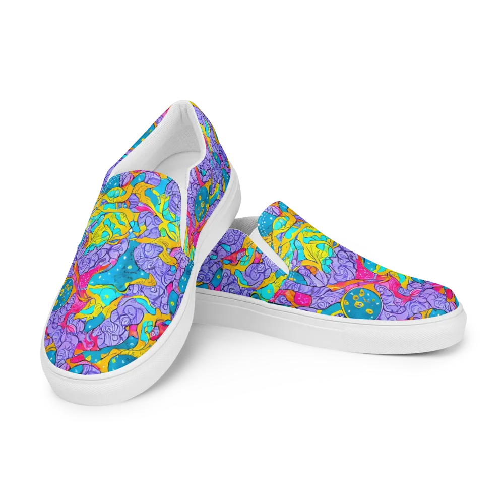 Lavender Lightning on Men's Slip-On Canvas Shoes — Left Front