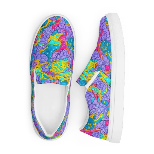 Lavender Lightning on a Men's Slip-On Canvas Shoes