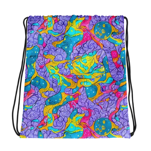 Lavender Lightning on a Drawstring Bag