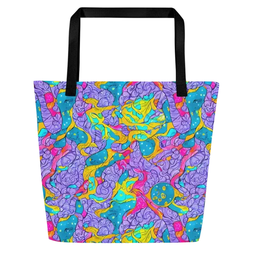 Lavender Lightning on a Large Tote Bag W/ Pocket
