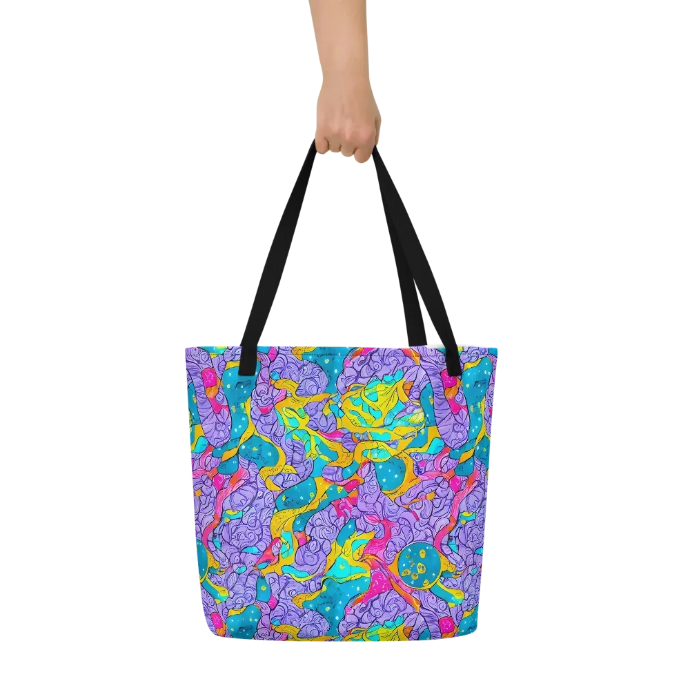 Lavender Lightning on Large Tote Bag W/ Pocket — Front