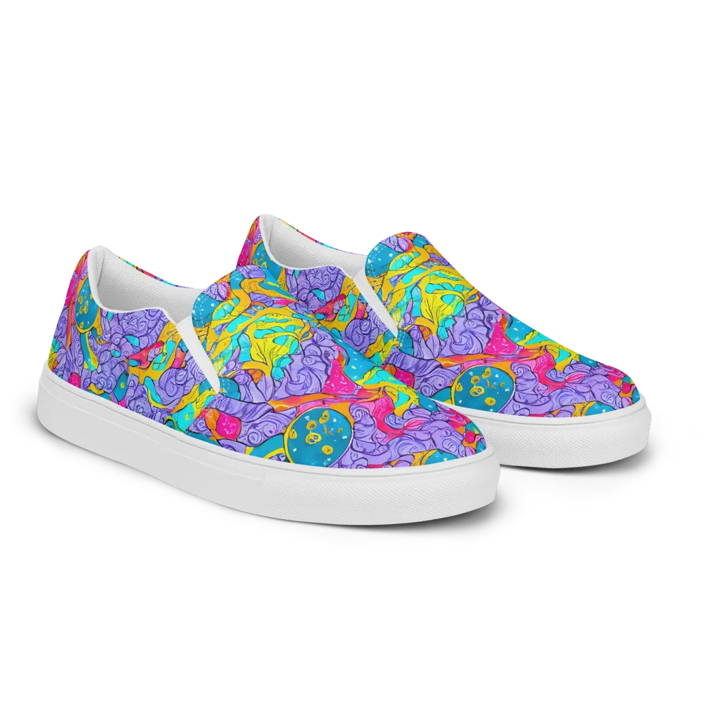Lavender Lightning on Women's Slip-On Canvas Shoes — Right Front