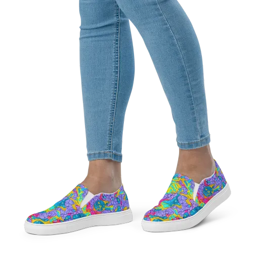 Lavender Lightning on a Women's Slip-On Canvas Shoes