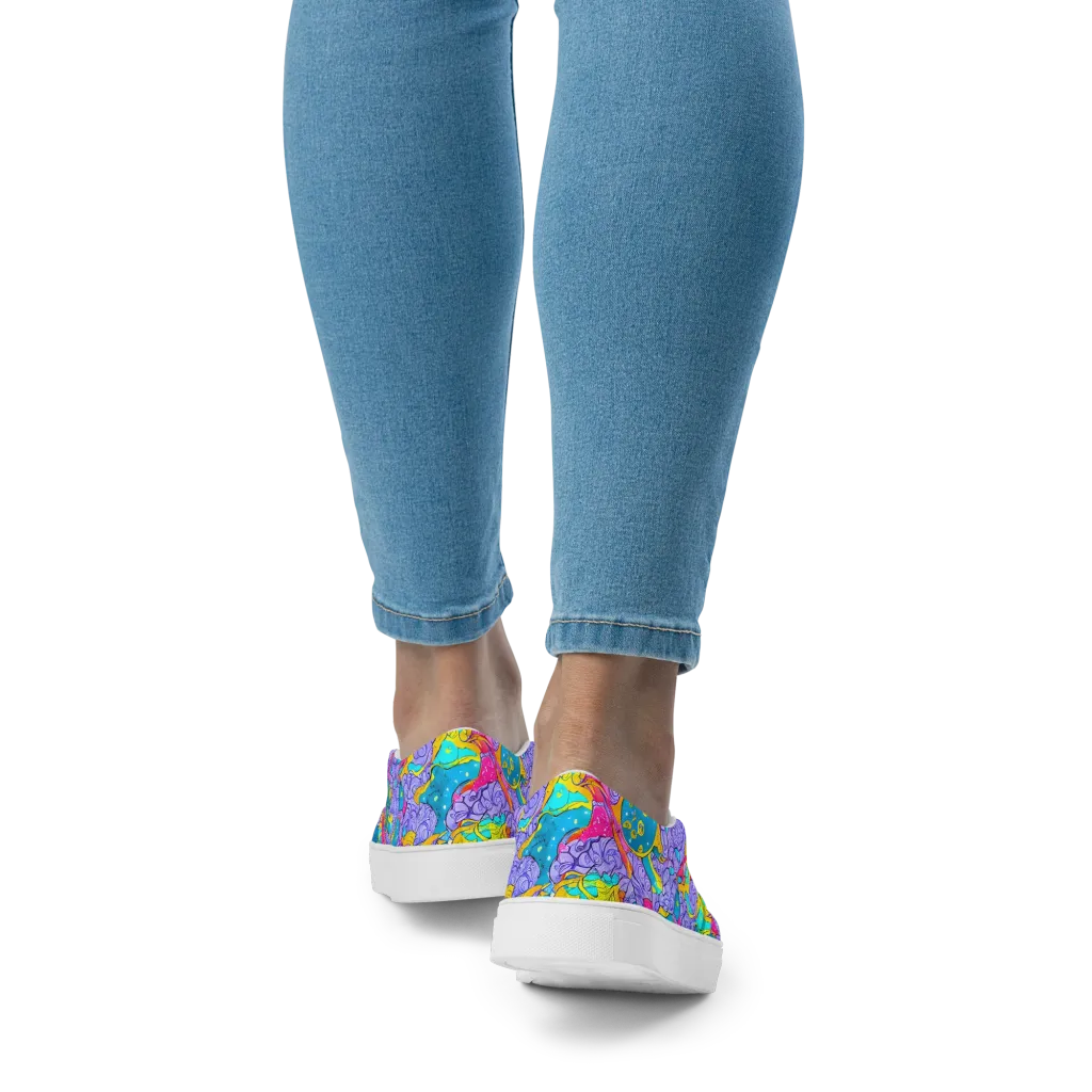 Lavender Lightning on Women's Slip-On Canvas Shoes — Back