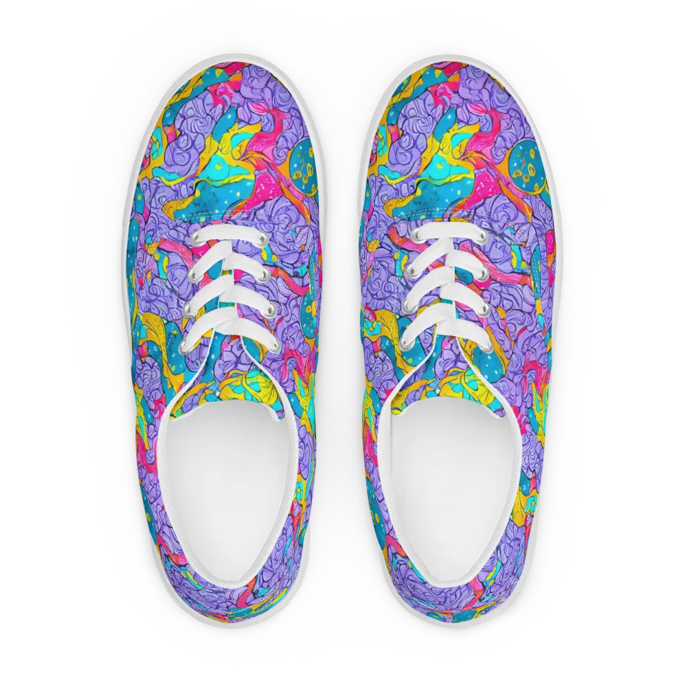 Lavender Lightning on Men's Lace-Up Canvas Shoes — Front