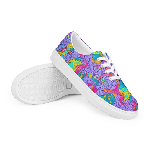 Lavender Lightning on a Men's Lace-Up Canvas Shoes