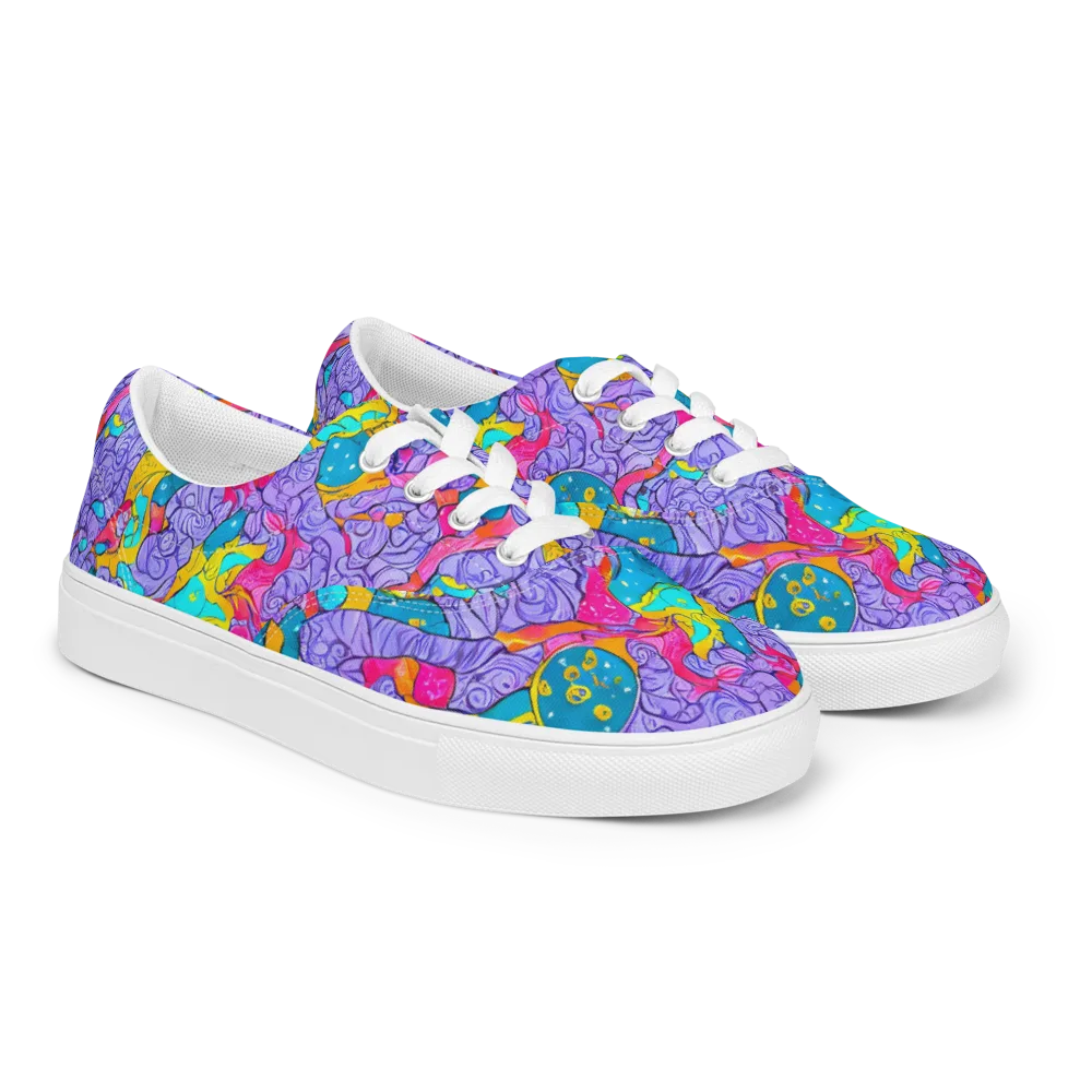 Lavender Lightning on Men's Lace-Up Canvas Shoes — Right Front