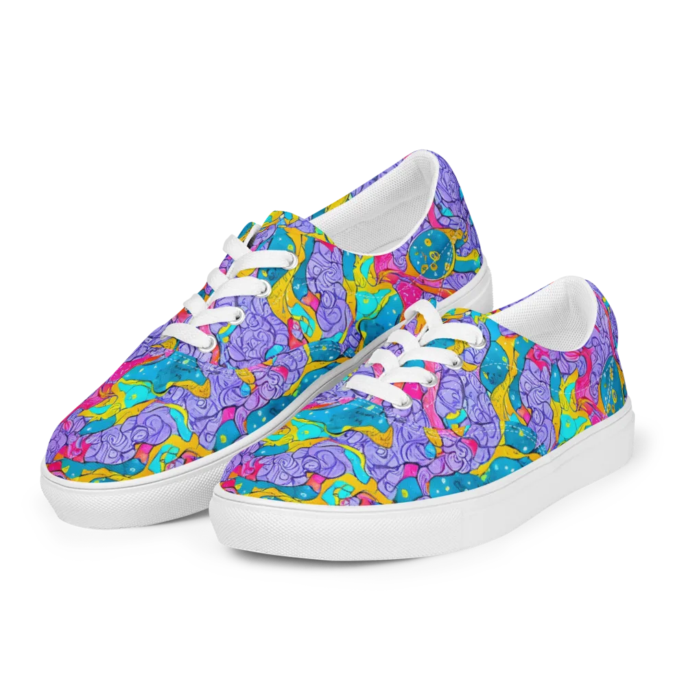 Lavender Lightning on Men's Lace-Up Canvas Shoes — Left Front