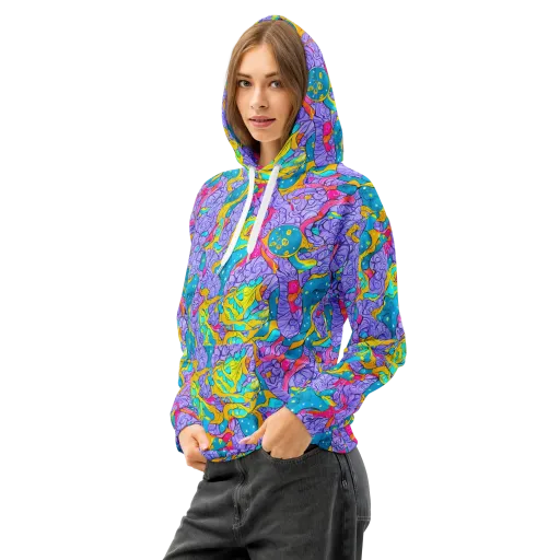 Lavender Lightning on a Cotton Hoodie