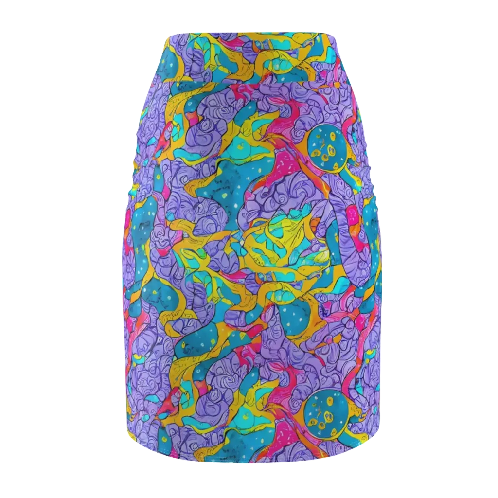Lavender Lightning on Pencil Skirt — Back